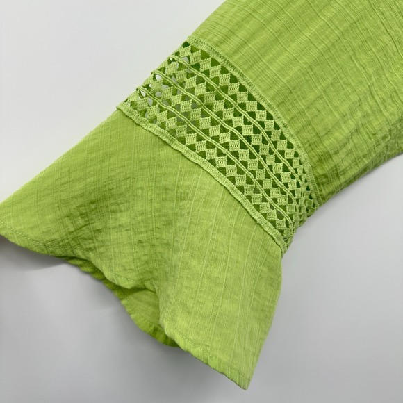 Ali Miles Tunic Top Shirt Size 1X Crinkle Button Up Crochet Artsy Boho Statement - Picture 10 of 16